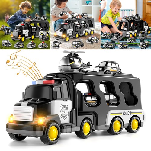 Police transport truck toy set - police,