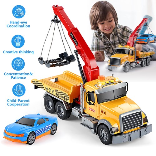 Large tow truck toy with - tow,