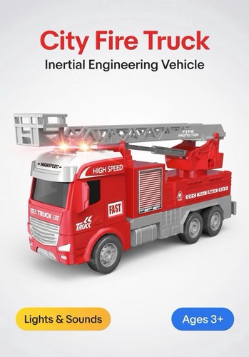 Friction powered fire - fire, truck